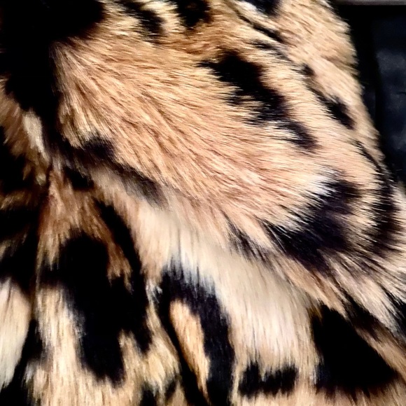 New! Never worn! Beautiful Lush Faux Fur Leopard Coat Rachel Zoe Ocelot - Picture 4 of 6